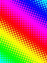 Graphic colorful halftone illustration with an op-art shimmmering effect