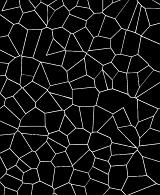 Black and white geometrical illustration of fractured surface