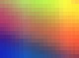 Background pattern of multicolored squares as enlarged pixels for a digital technology background