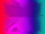 Colorful illustration of graphic needles red and blue gradient tones