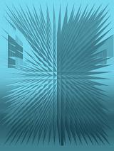 Jagged Turquoise Abstract Background - Pyramid Shapes Arranged in Digitally Generated Blue Starburst Background