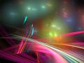 a brightly coloured fractal render, bright spots and coloured lines