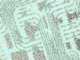 Assorted black letters and words in the pattern of a lightly colored printed circuit board as a technology themed background