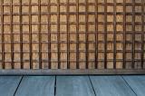 decking boards and wooden lattice wooden door
