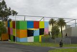 The colourful design and building exterior of the Melbourne museum in Australia.
