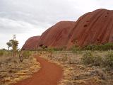 Close up view of Uluru-Ayers Rock, Australia a sandstone formation sacred to the Anangu, the Aboriginal people of the area and UNESCO World Heritage Site