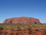 View of Uluru, or Ayers Rock, Northern Territory, central Australia, an iconic sandstone formation sacred to the Anangu, the Aboriginal people of the area