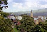 View of the scenic village of Portmeirion in North Wales home of the Portmeirion pottery and a popular Welsh tourist attraction run by a charitable trust