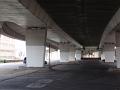 underneath the mancunian way, elevated motorway in central manchester