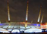 the millennium dome lit up at night