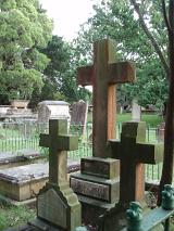 graves and headstones in the shape of crosses