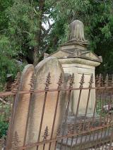 graves and headstones with railings infront in an old historic cemetery
