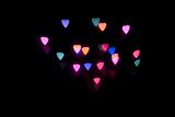 abstract defocused heart shaped coloured lights