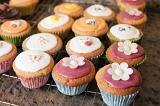 Several delicious cupcakes with various beautiful decorations