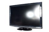 Close up Brand New Black Modern 32 Inch LCD Television Isolated on a White Background