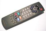 Television remote control for changing programs via wifi or infrared from the comfort of your seat, high angle view on a white background