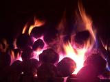 colourful flames on a living flame effect fire