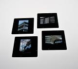 assorted architectural slides on a lightbox