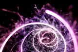 a pink and purple tinted looping trail of glowing sparks