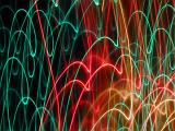 festive red green and yellow light painting