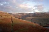 kinder scout with a light covering of snow in late autumn, penines, lancashire