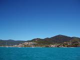 beautiful blue waters and sky, airlie beach on a sunny day, queensland, australia