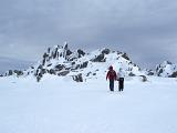 taking a walk in the mountains, winter pursuits top of mount kosciusko, NSW, Australia