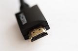 HDMI Cable with closeup on the connector plug