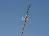 Low angle view of a root top Yagi high gain TV antenna