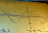 A close up of a curved line graph on a digital monitor display.