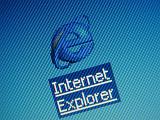 Web browser icon on computer screen in close-up view - editorial use
