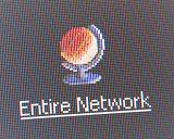 Close-up view of entire network icon on computer desktop