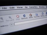 Web browser window on computer screen in close-up view