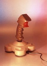 A fighter or flight sim style computer gamers joystick