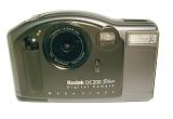 Silver Kodak DC200 Plus Digital Camera with the lens facing the viewer isolated on a white background - Editorial use only