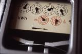 clockwork dials on an old fashioned electric meter