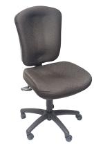 Comfortable padded office chair with a swivel base isolated on white