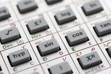 Close up shot of trigonometry calculator keys - selective focus