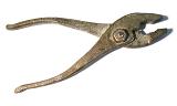 Isolated Cut Out of Old Rusty Metal Pliers Angled on White Background