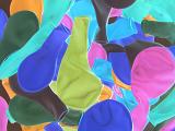 Abstract background made of colorful flat balloons and digitally enhanced by computer
