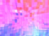 Distorted pixel grid in pink and blue abstract digital background