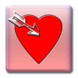 a heart shaped icon with an arrow, concept of cupid and valentine,