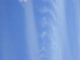 Low Angle Sky Only Scenic View of Wispy White Clouds in Blue Sky, Full Frame Abstract Background Image