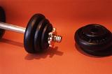 a pair of dumb bells training weights